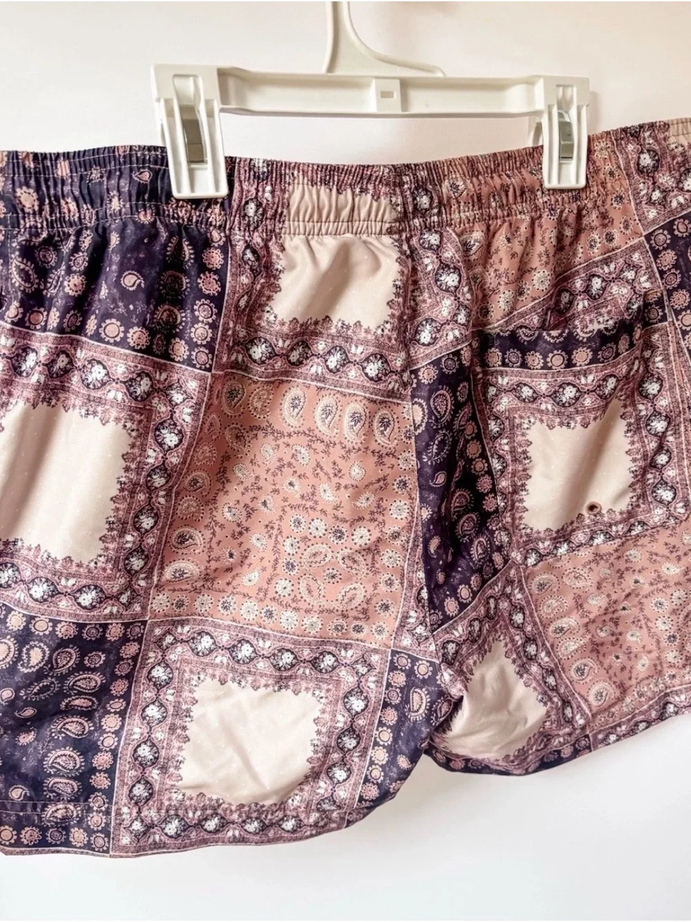 Men's PacSun Bandana-Print Swim Trunks - Pink/Brown